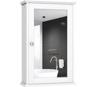 CostwayArmoire de Salle de Bain Armoire Miroir Murale à 2 Niveaux Etagère Réglable Blanc