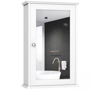 CostwayArmoire de Salle de Bain Armoire Miroir Murale à 2 Niveaux Etagère Réglable Blanc