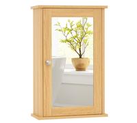 CostwayArmoire de Salle de Bain Armoire Miroir Murale à 2 Niveaux Etagère Réglable Naturel