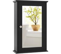 CostwayArmoire de Salle de Bain Armoire Miroir Murale à 2 Niveaux Etagère Réglable Noir