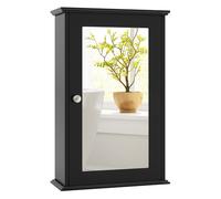 CostwayArmoire de Salle de Bain Armoire Miroir Murale à 2 Niveaux Etagère Réglable Noir