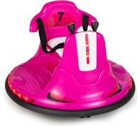 CostwayAuto-Tamponneuse Electrique 360° pour Enfants Télécommande 2.4G Contours Anti-Chocs pour Garçon et Fille 3-8 Ans Rose