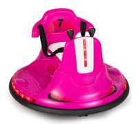 CostwayAuto-Tamponneuse Electrique 360° pour Enfants Télécommande 2.4G Contours Anti-Chocs pour Garçon et Fille 3-8 Ans Rose