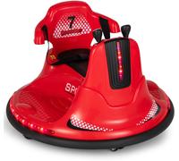 CostwayAuto-Tamponneuse Electrique 360° pour Enfants Télécommande 2.4G Contours Anti-Chocs pour Garçon et Fille 3-8 Ans Rouge