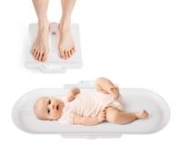 CostwayBalance Bébé Intelligente pour Nourrisson avec Plateau Amovible Contrôle via Application 5 Unités pour Mesure du Poids/Taille Charge 150kg Blanc