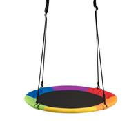 CostwayBalançoire Circulaire pour Intérieur et Extérieur avec Sangle de Supension Charge Maximale de 150 KG Multicolore