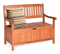 CostwayBanc de Jardin 2 Places 107 x 59 x 90 CM en Bois d'Acacia avec Compartiment de Rangement pour Jardin Terrasse Balcon