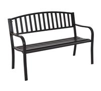 CostwayBanc de Jardin 3 Personnes Extérieur en Acier 127x60x87CM Noir