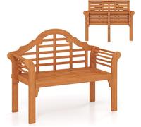 CostwayBanc de Jardin Pliable en Bois d'Acacia 2 Places 123x54x96CM Banquette de Jardin Extérieure pour Terrasse Cour Balcon