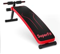 CostwayBanc de Musculation Réglable Banc d'entraînement Pliable pour La Forme Physique Complète Du Corps Banc de Musculation pour Maison Rouge