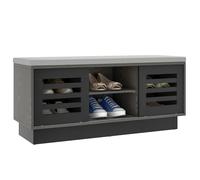 CostwayBanc de Rangement avec Étagère à Chaussures avec Siège Étagère Réglable Porte Coulissante Café