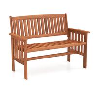 CostwayBanc Exterieur Jardin 2 Places avec Dossier Banquette en Bois Massif Siège Exterieur avec Accoudoirs Charge 200KG 59,5 x 119 x 89 CM