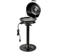 CostwayBarbecue Électrique Extérieur 1600 W Grill Portatif sur Pied avec Grille Chauffante Amovible Antiadhésive Température Réglable Noir