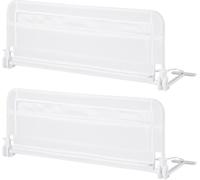 CostwayBarrière de Lit Enfants 100 x 42 cm avec Sangles Barrière de Sécurité Pliable avec Tissu en Maille Respisante Angle Réglable 0°à 180° Blanc