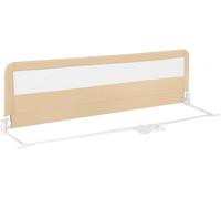 CostwayBarrière de Lit Enfants avec Sangles Barrière de Sécurité Pliable avec Tissu en Maille Respisante Angle Réglable 0°à 180° Beige