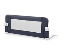 CostwayBarrière de Lit Pliable pour Bébé avec Housse en Tissu Oxford Détachable et Sangle en Y Supplémentaire Barrière de Lit Rabattable Gris Foncé