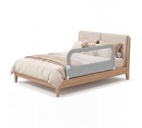 CostwayBarrière de Lit Pliable pour Bébé Barrière de Lit Ajustable de 120 CM avec Housse Amovible en Tissu Oxford & Base en U Robuste Gris