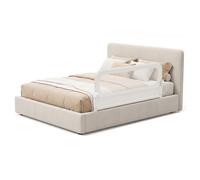 CostwayBarrière de Lit Pliable pour Bébé Barrière de Lit Ajustable de 148 CM avec Housse Amovible en Tissu Oxford & Base en U Robuste Blanc