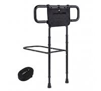 CostwayBarrière de Lit Pliable pour Seniors Barrière de Sécurité pour Personnes Âgées avec Largeur et Hauteur Réglables Poche de Rangement Noir