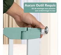 CostwayBarrière de Sécurité à Passage avec Extensions 80-120 Cm de Large 75 Cm de Hauteur à Fermeture Automatique Par Pression Blanc
