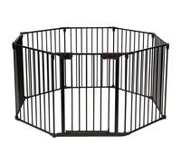 CostwayBarrière de Sécurité Enfant Bébé Grille de Protection Cheminée Pare-Feu de Cheminée Noir
