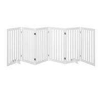 CostwayBarrière de Séparation Pour Chiens Hauteur 89 cm 4 panneaux Barrière de Protection en Bois Pliable Blanc (6 Panneaux)