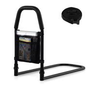 CostwayBarrières de Lit Poignée de Sécurité d?Assistance au Lit avec Lumière à Capteur de Mouvement&Poche de Rangement Barre Antichute de Chevet