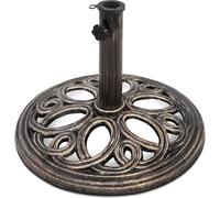 CostwayBase de Parasol Dia. 45 cm Pied de Parasol Ajouré Solide Poteau de 38-48mm en Fonte 12,5 kg 32cm Haut Couleur Bronze
