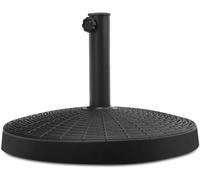 CostwayBase de Parasol Ronde de 22 Kg Support de Parasol d'Extérieur en Résine avec Design en Rotin Bouton Réglable Résistance à L'eau