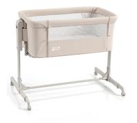 CostwayBerceau Bébé Cododo Lit Bébé Réglable en Hauteur à 6 Niveaux 4 Roulettes Parois en Filet Respirant Matelas Amovible pour 0-6 Mois Beige