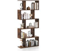 CostwayBibliothèque 5 Niveaux Étagère de Rangement Patins Antidérapants Dispositif Anti-basculement pour Salon Bureau Café