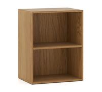 CostwayBibliothèque à 2 Cubes Ouverts Meuble de Rangement à 3 Niveaux avec Étagère Réglable à 5 Positions 42 x 29,5 x 53,5 cm Naturel