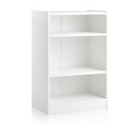CostwayBibliothèque à 3 Niveaux avec 2 Étagères Réglables et Dispositif Anti-renversement Salon Chambre Bureau 50 x 30 x 75 cm