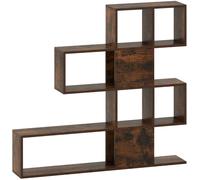 CostwayBibliothèque à 5 Niveaux 120x19,5x109 CM Étagère de Rangement avec Dispositif Anti-basculement et Patins Antidérapants Blanc et Café