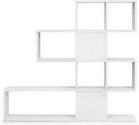 CostwayBibliothèque à 5 Niveaux 120x19,5x109 CM Étagère de Rangement avec Dispositif Anti-basculement et Patins Antidérapants Blanc