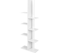 CostwayBibliothèque à 8 Etagères Bibliothèque en Forme d Arbre Autoportante Présentoir Multifonctionnel pour Livres et Plantes Blanc