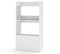 CostwayBibliothèque Autoportante avec Tiroir&Etagère Ouverte à 3 Niveaux Etagère d'Affichage avec Kits Anti-basculement Blanc
