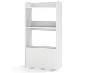 CostwayBibliothèque Autoportante avec Tiroir&Etagère Ouverte à 3 Niveaux Etagère d'Affichage avec Kits Anti-basculement Blanc