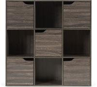 CostwayBibliothèque de Rangement Cube de Rangement 5 avec Portes 90 x 29 x 90 cm Gris