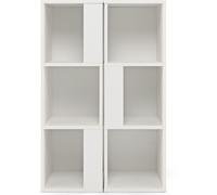 CostwayBibliothèque en Bois avec Etagère Asymétrique et 6 Compartiments pour Salon Chambre 33 x 33 x 100,5 cm Blanc