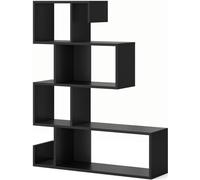 CostwayBibliothèque en Forme de S à 5 Niveaux Bibliothèque Géométrique Cubes Ouverts Etagère Décorative Moderne Kits Anti-renversement Noir