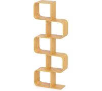 CostwayBibliothèque en Forme de 'S' à 5 Niveaux Etagère en Bambou avec 5 Cubes Ouverts Etagère d'angle Géométrique Etagère de Rangement Naturel
