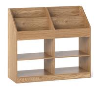 CostwayBibliotheque Enfant 4 Niveaux avec 4 Cubes 4 Compartiments Ouvertes&Anti-Basculement Presentoir Bebe Montessori Charge 60KG Naturel