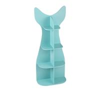 CostwayBibliothèque Enfant Étagère à Livres en Forme de Poisson 5 Niveaux avec Compartiments Ouvertes Kit Anti-Basculement Bords Arrondis Bleu