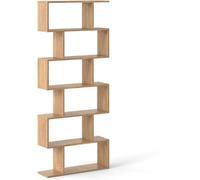 CostwayBibliothèque/Étagère de Rangement à 6 Niveaux-80x23x191 CM de Style Industriel en Forme de S pour Salon Chambre Naturel