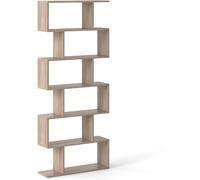 CostwayBibliothèque/Étagère de Rangement à 6 Niveaux-80x23x191 CM de Style Industriel en Forme de S pour Salon Chambre Gris