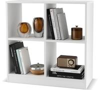 CostwayBibliothèque Étagère Rangement à 3 Niveaux avec 4 Compartiments Ouverts Meuble Cube de Rangement en Bois 73 x 33 x 73cm