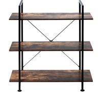 CostwayBibliothèque Industrielle à 3 Niveaux avec Dispositif Anti-Basculement et Pieds Réglables Étagère de Rangement pour Cuisine Café