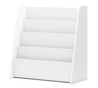 CostwayBibliothèque pour Enfants a 4 Niveaux Bibliothèque Frontale pour Enfants avec Compartiments Etagère pour Magazines Blanc