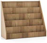 CostwayBibliothèque pour Enfants à 5 Niveaux Étagères d'Exposition de Livres pour Tout-petits Bibliothèque sur Pied Petit Porte-Revues Naturel